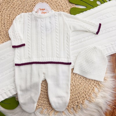  Saída de Maternidade Color - Branco e Bordô